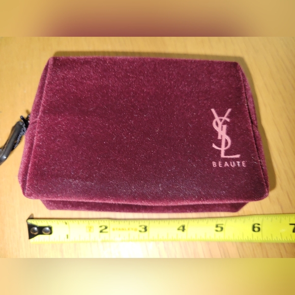 YSL Beaute Mini Cosmetics Case in Velvety Maroon - Picture 8 of 10